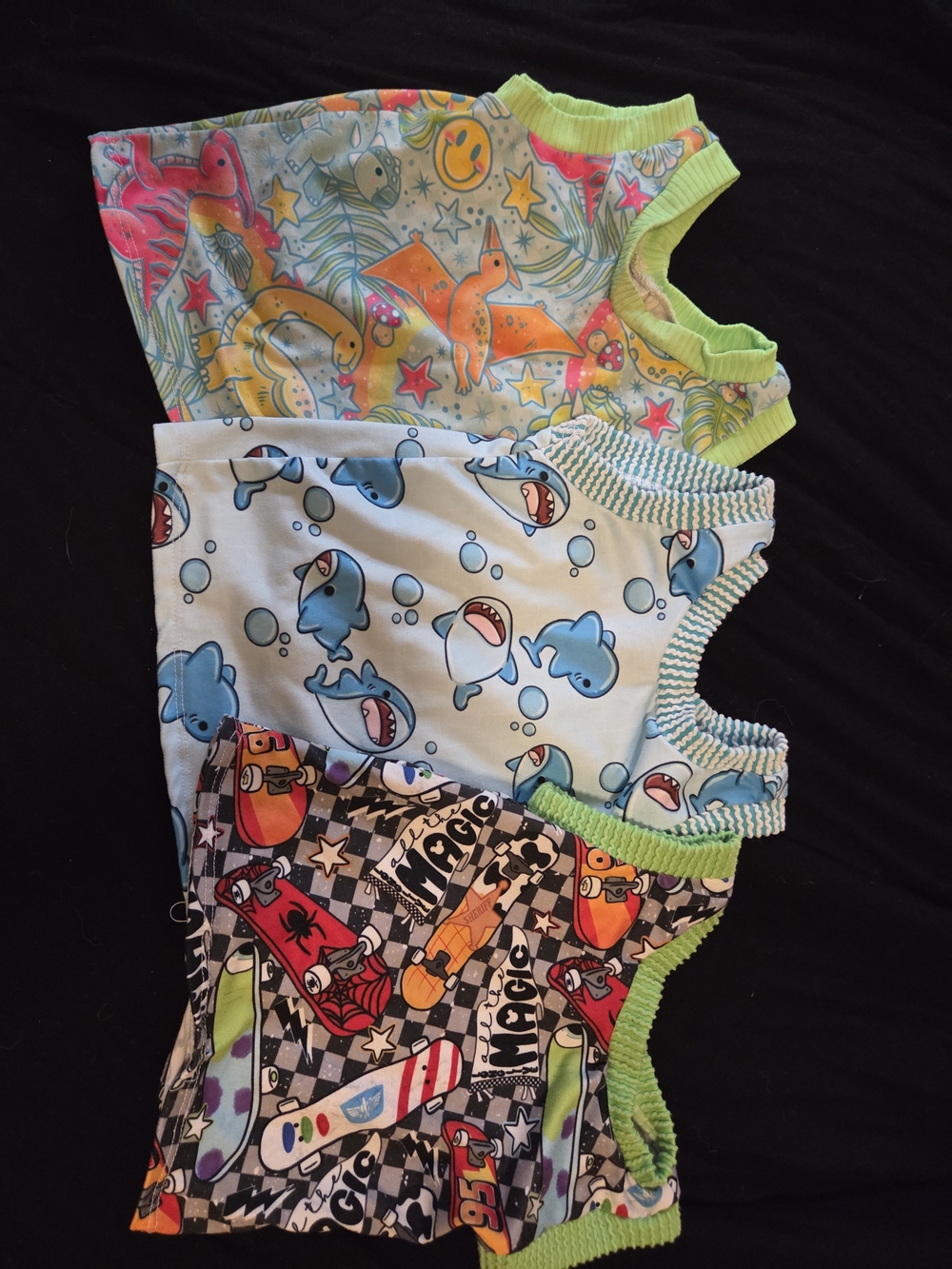 Baby Boy Tank Top Pack - Colorful Dino, Shark & Disney Skate Prints